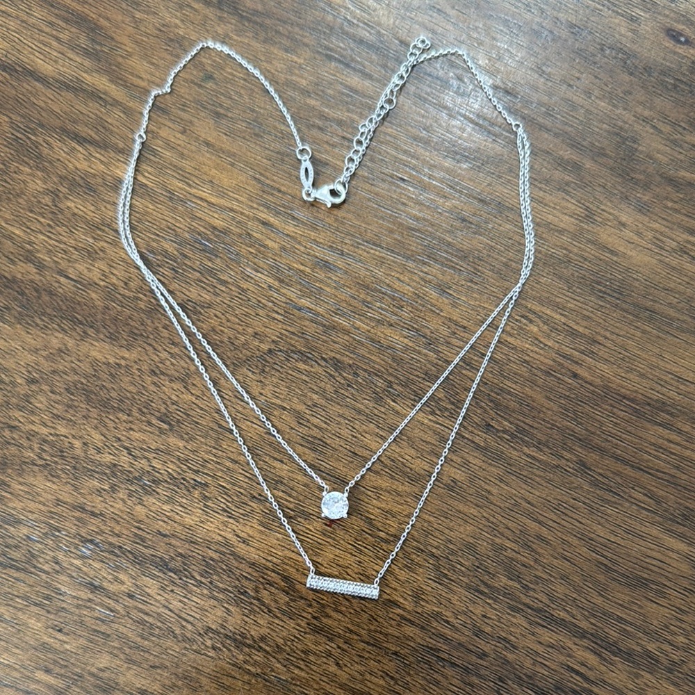 Elegant Silver Layered Necklace